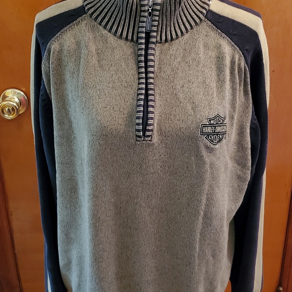 Mens Brown Harley Davidson Pull-Over Sweater size XL